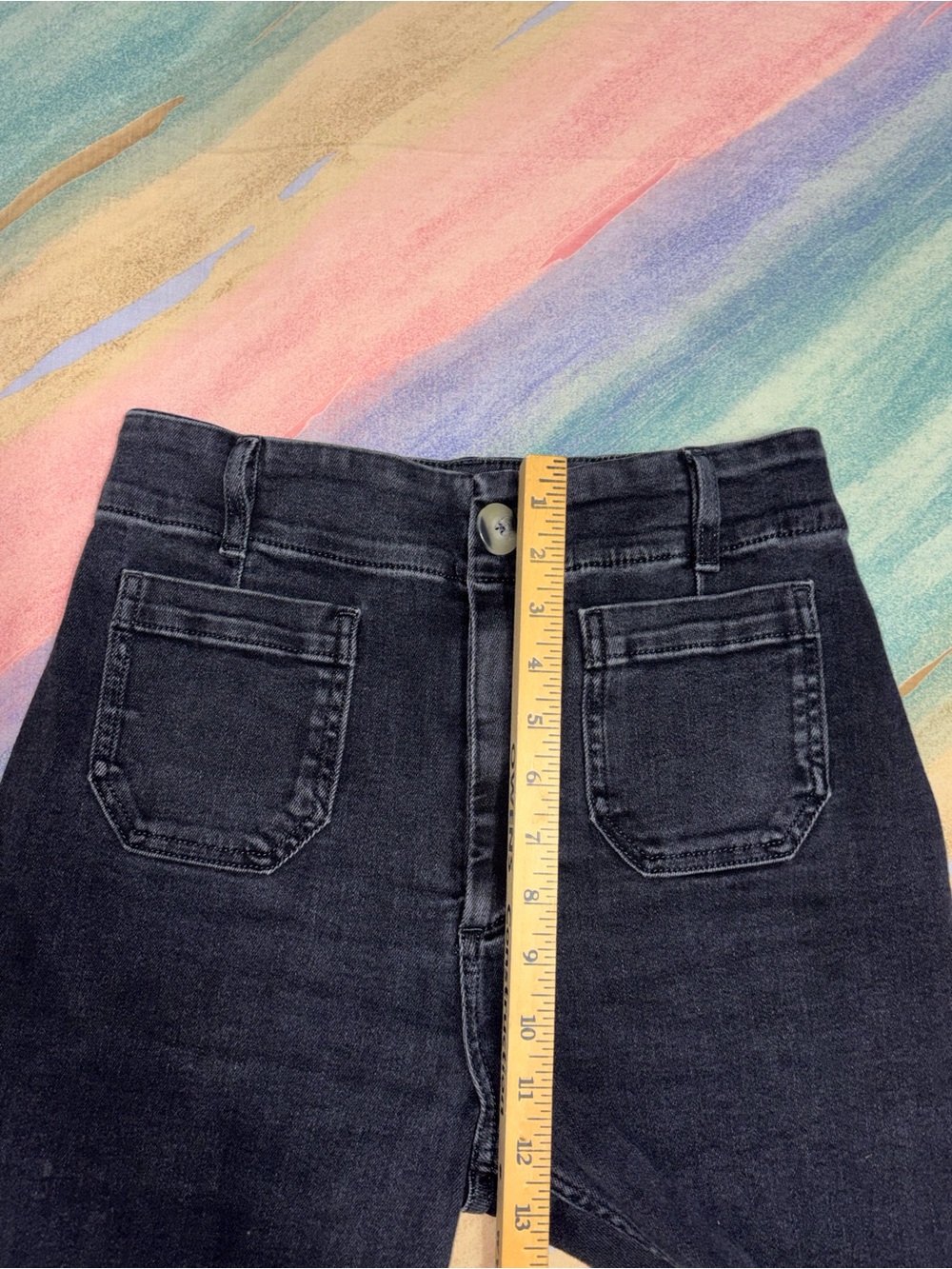 Anthropologie | Pilcro | Black The Skipper Wide-Leg High Rise Denim Jean size 28 - Picture 8 of 10